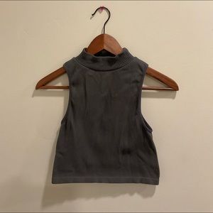 Zara rib high neck crop top.